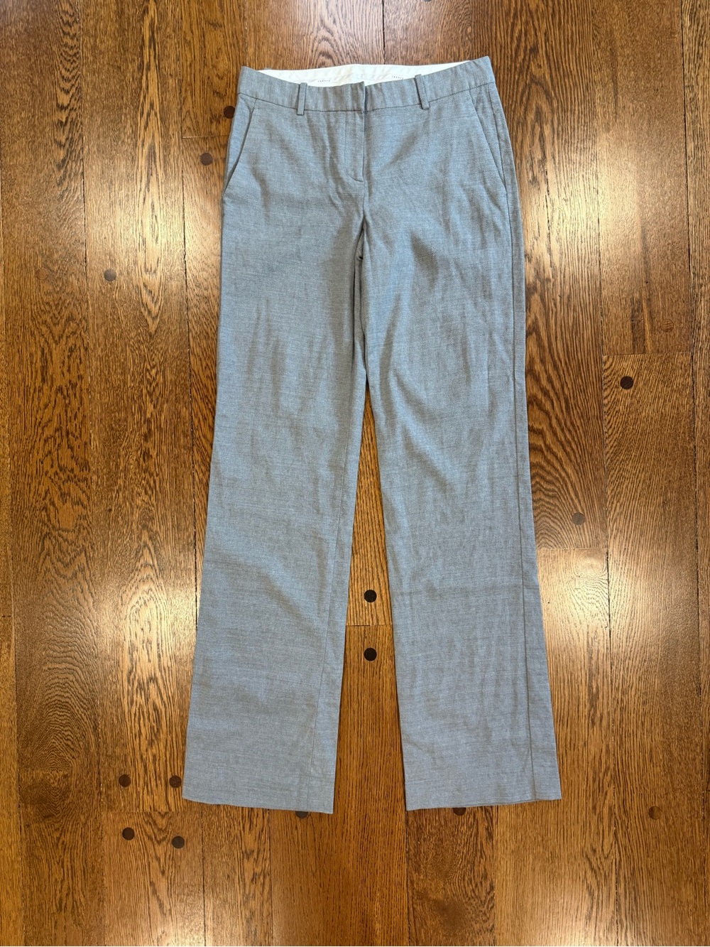Theory Gray 100% Wool Tailored Straight Leg Trousers Size 4